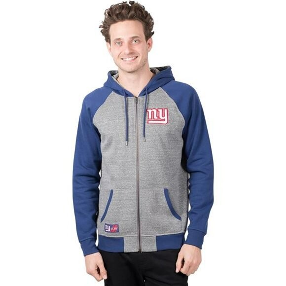 NFL Men's Full Zip Soft Fleece Raglan Hoodie